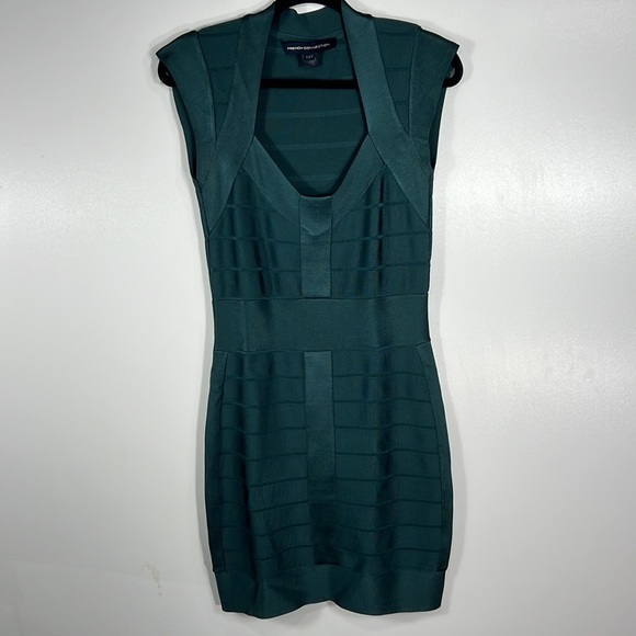French Connection | Emerald Green Bandage Dress~8 - Picture 4 of 8